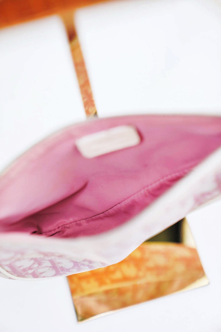 CHRISTIAN DIOR Oblique Trotter Mini Saddle Bag(Light Pink)