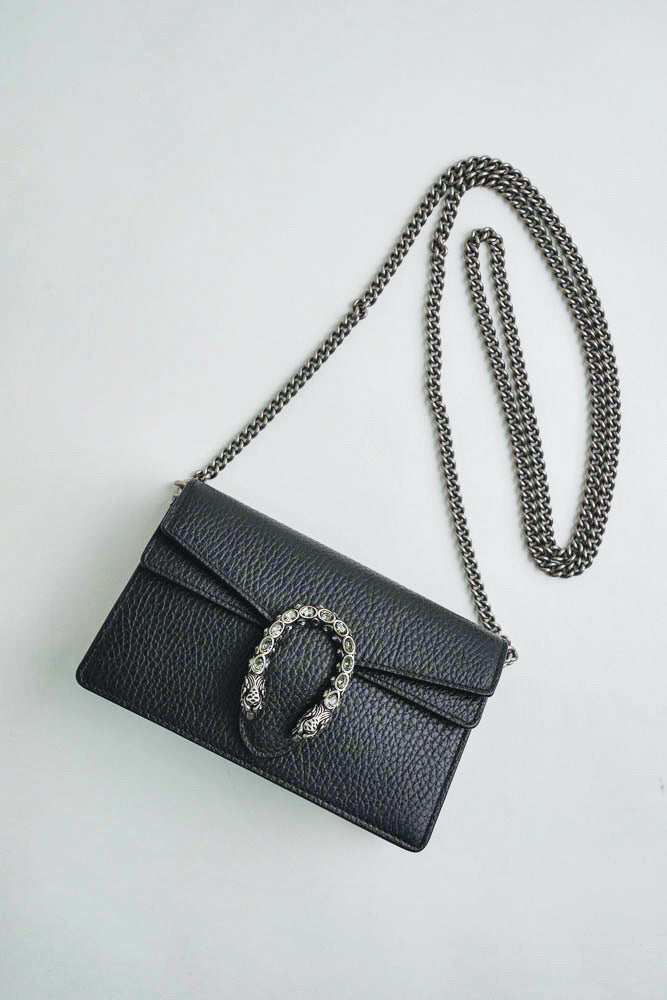 Gucci Dionysus leather super mini bag - Black