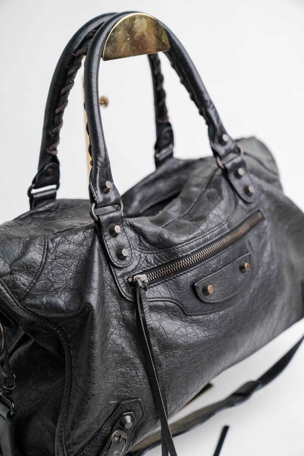 Authenticated Used Balenciaga City 115748 Women's Leather Handbag