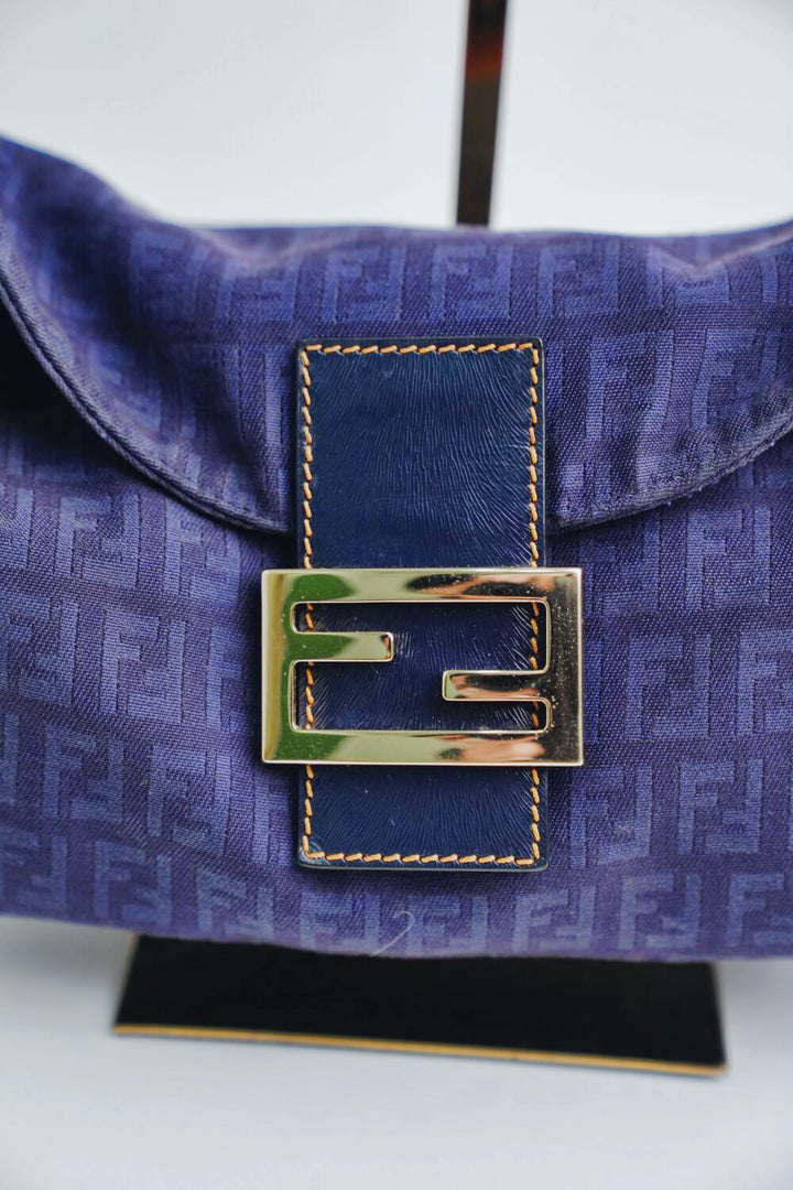 FENDI Zucca Baguette Bag(Blue)