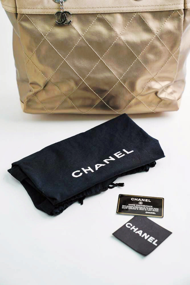 CHANEL Paris Biarritz PM Tote Bag (Gold)