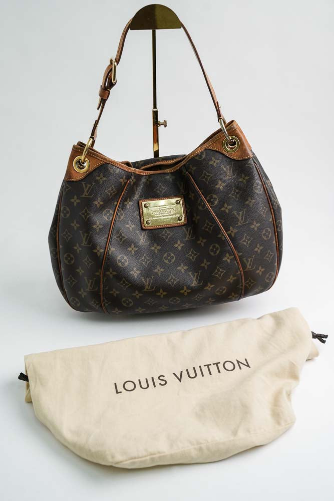 Authentic Louis Vuitton Galleria GM Monogram Shoulder Handbag w
