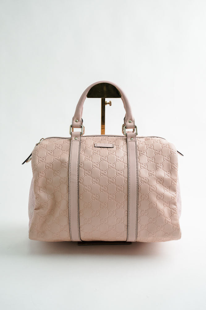 Gucci GG-embossed Leather Tote Bag in Pink
