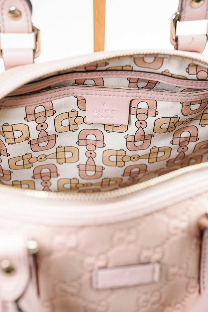 Boston leather handbag Gucci Pink in Leather - 25524469